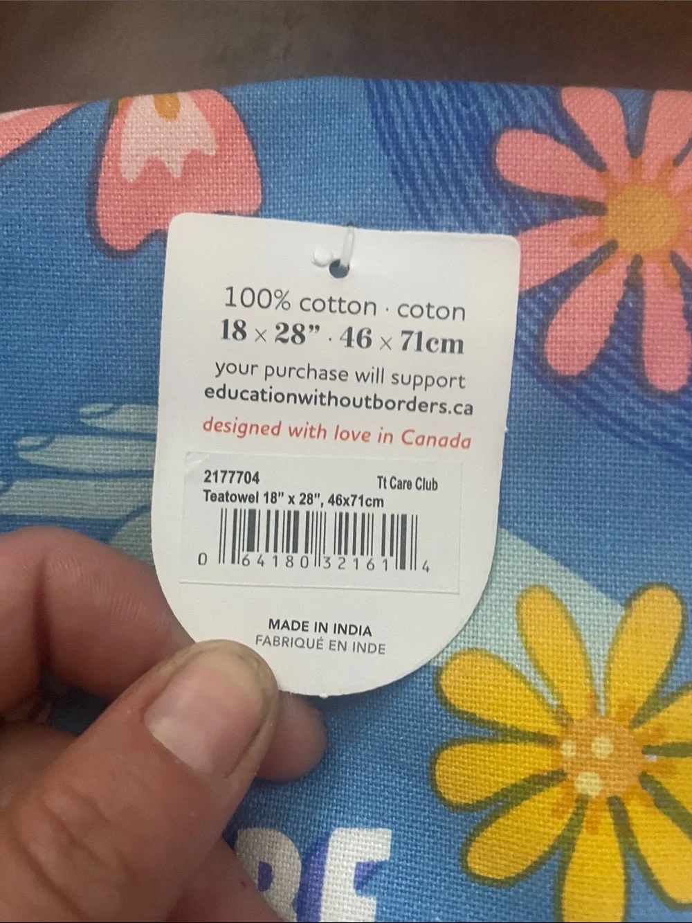 Care Club Blue Floral Dish Towel by Danica Jubilee NEW!